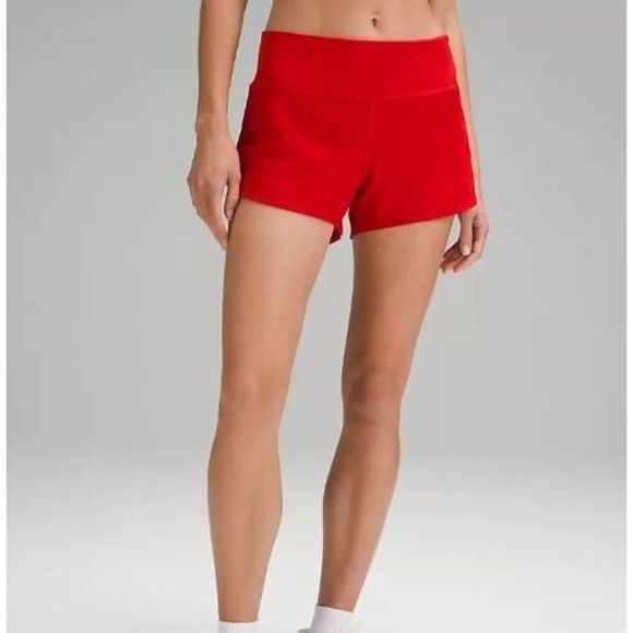 Lululemon LW7BJ8T.03 Womens Sz 10 Dark Red Speed Up Mid-Rise Lined 4" Shorts - Picture 8 of 9